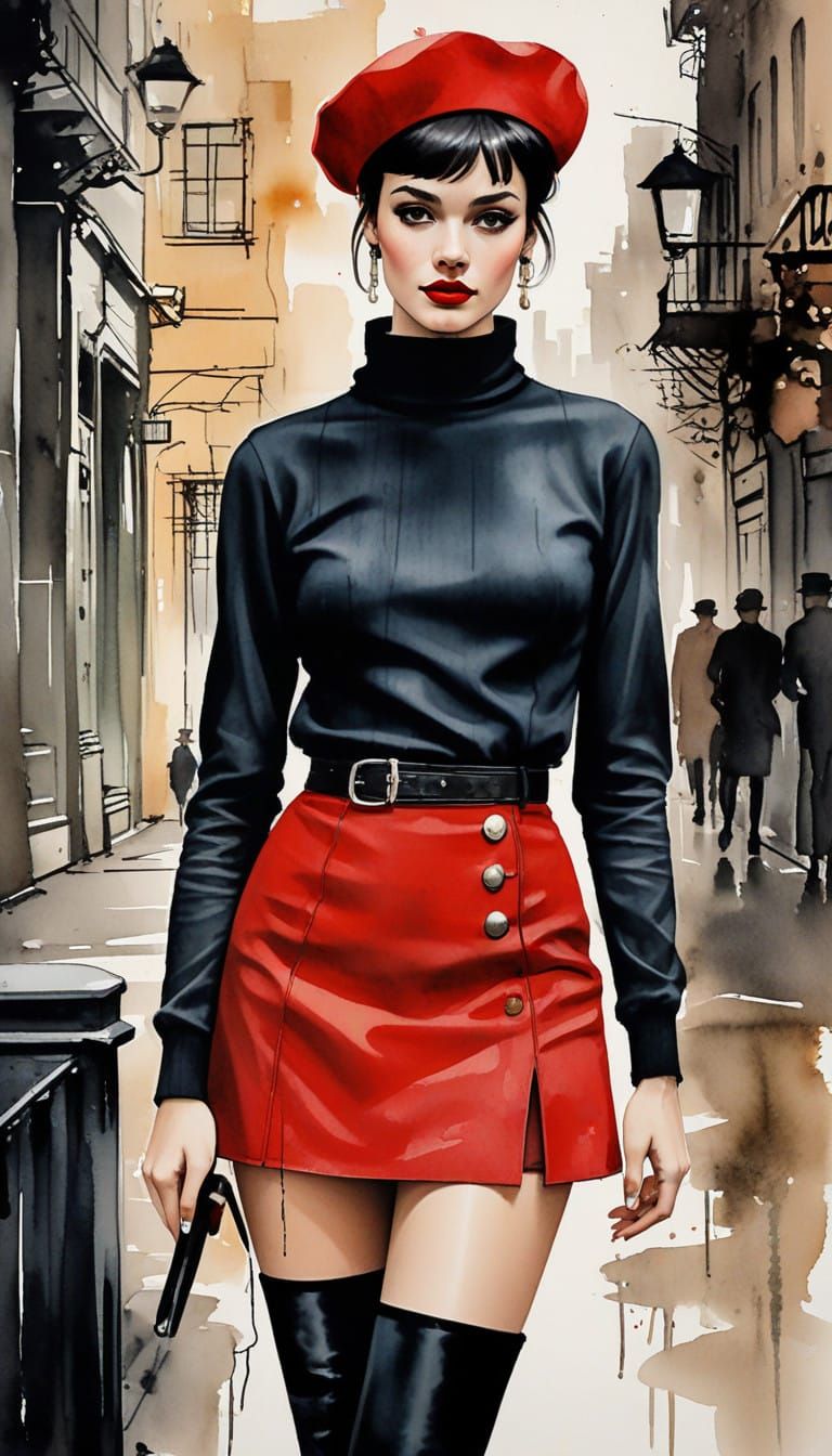 Sultry Showgirl in 1970s French Cabaret Style