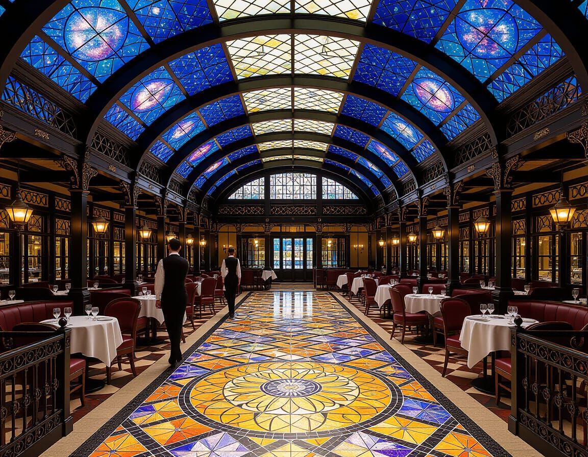 Victorian Restaurant with Stained Glass Floor