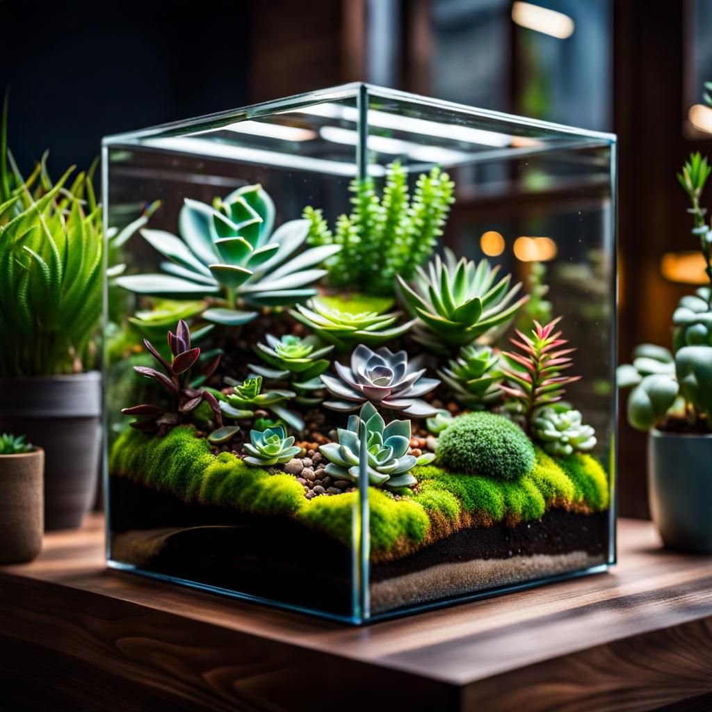 Hyper-Realistic Terrarium with Inner City Farm