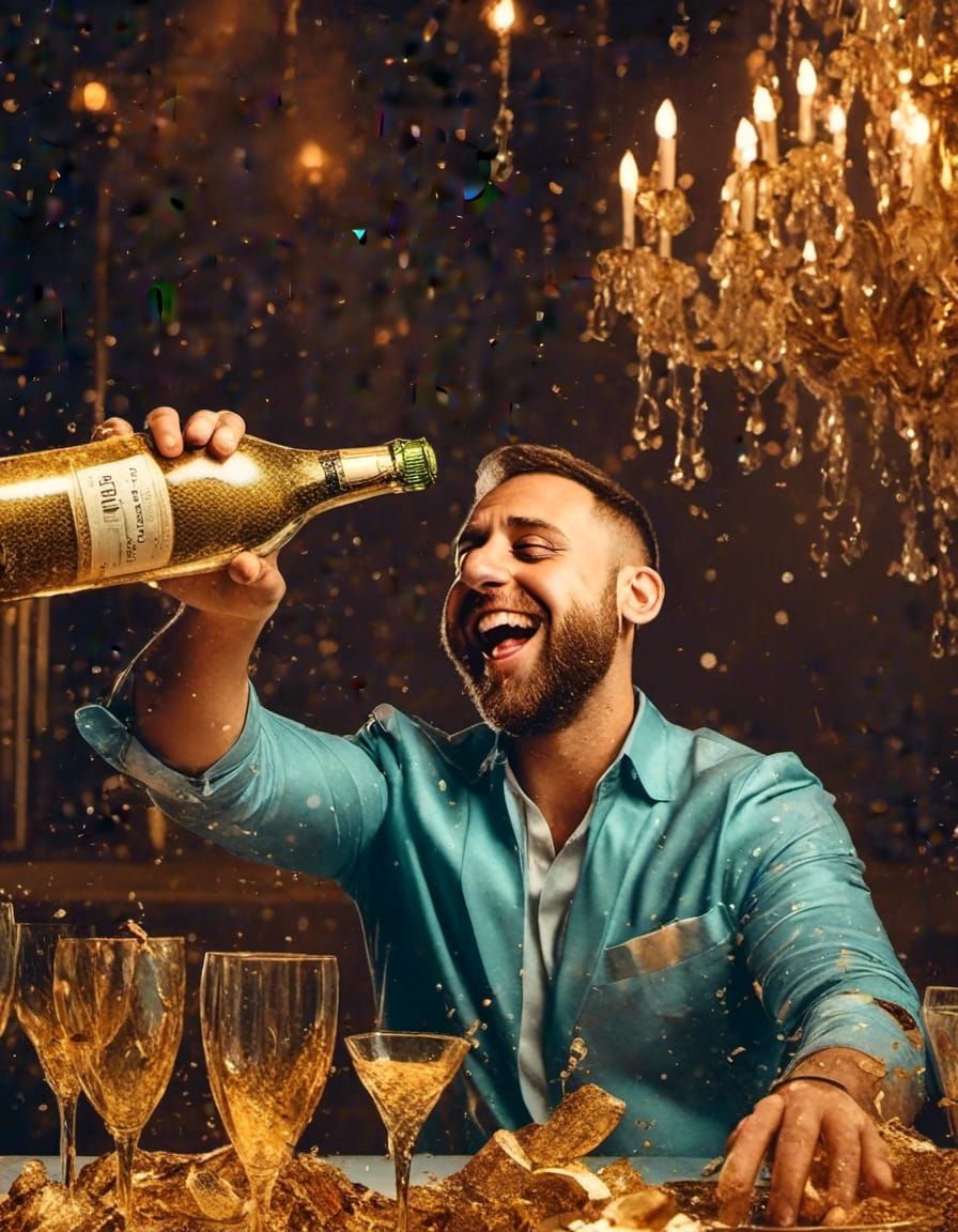 <lora:Jef:1.0> Poppin’ bottles