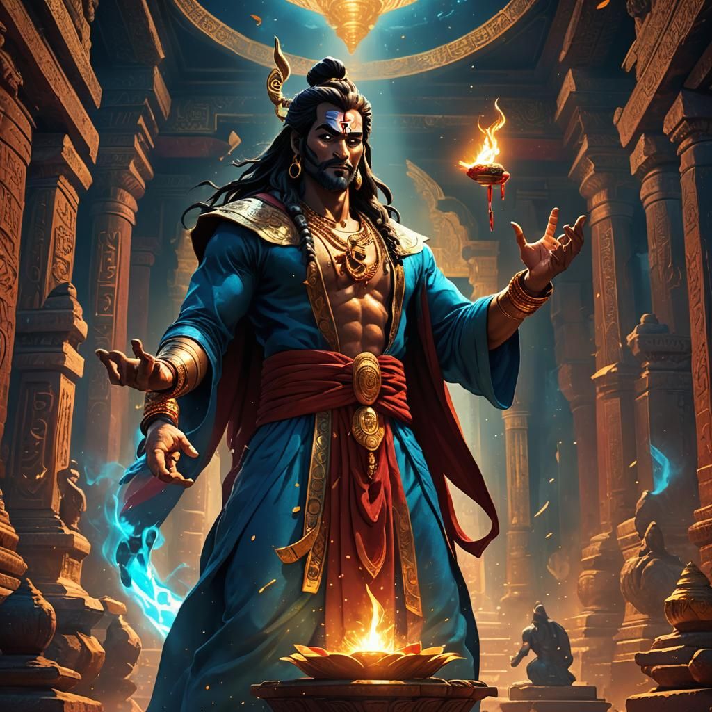 Mahadev Consuming Poison in 3D Cartoon Style