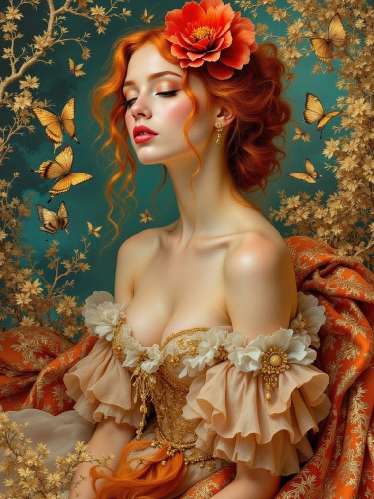 Ethereal Spring Goddess in Golden Light