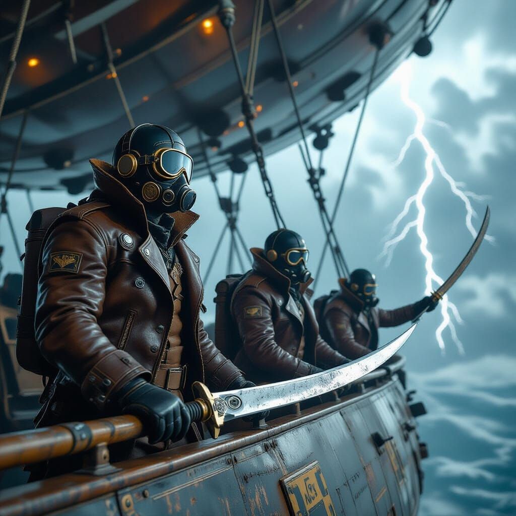 Airship Pirates in a Lightning Storm