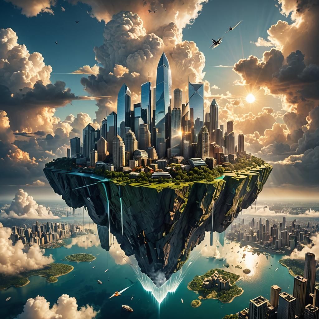 Floating Island City in the Sky: Miratopia