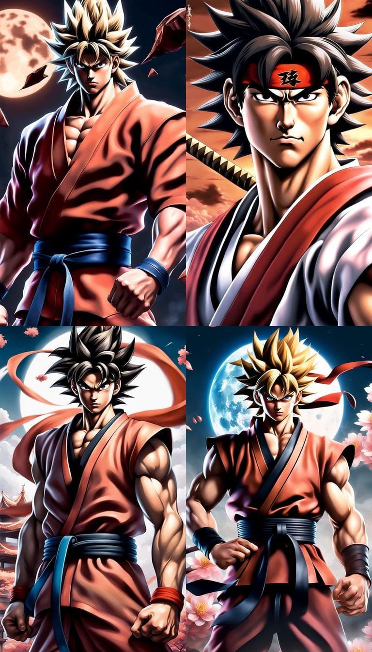 Ken Masters as Ryu in Hyper-Realistic Airbrush Style