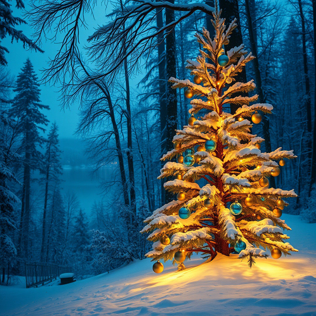 Blue and Gold Winter Wonderland: A Cinematic Christmas