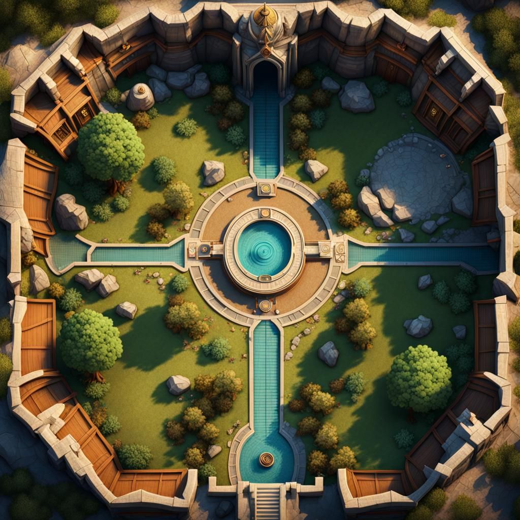 Giant Canyon Courtroom: D&D Top-Down Map