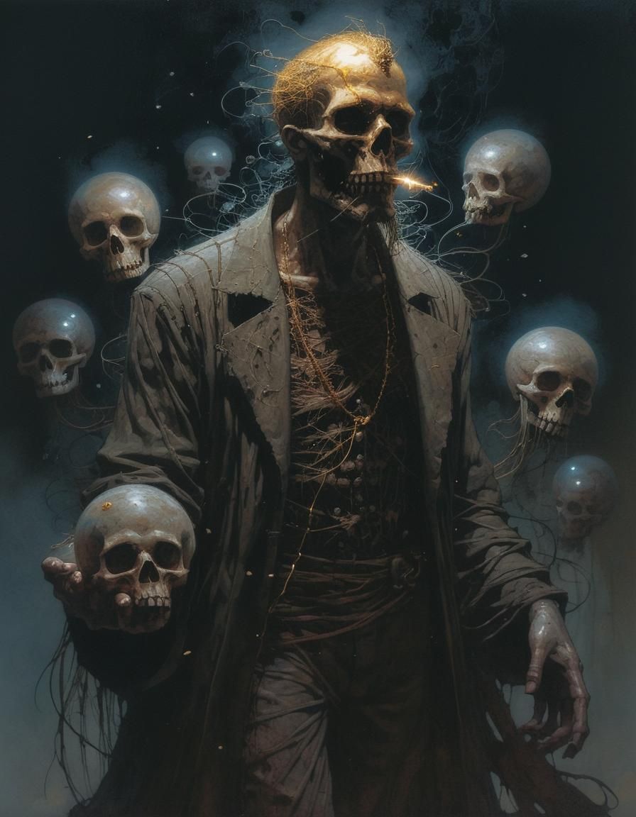 Ethereal Skull Monster Casting Plague Spell