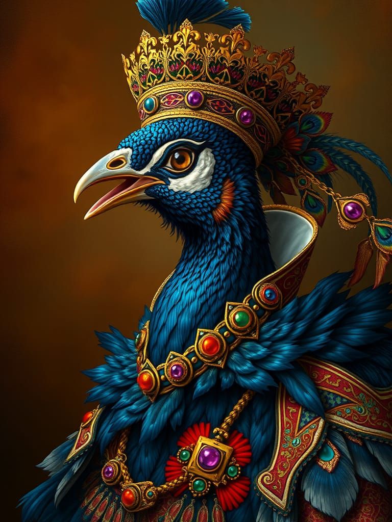 Peacock King in 16th Century Mannerism Style
