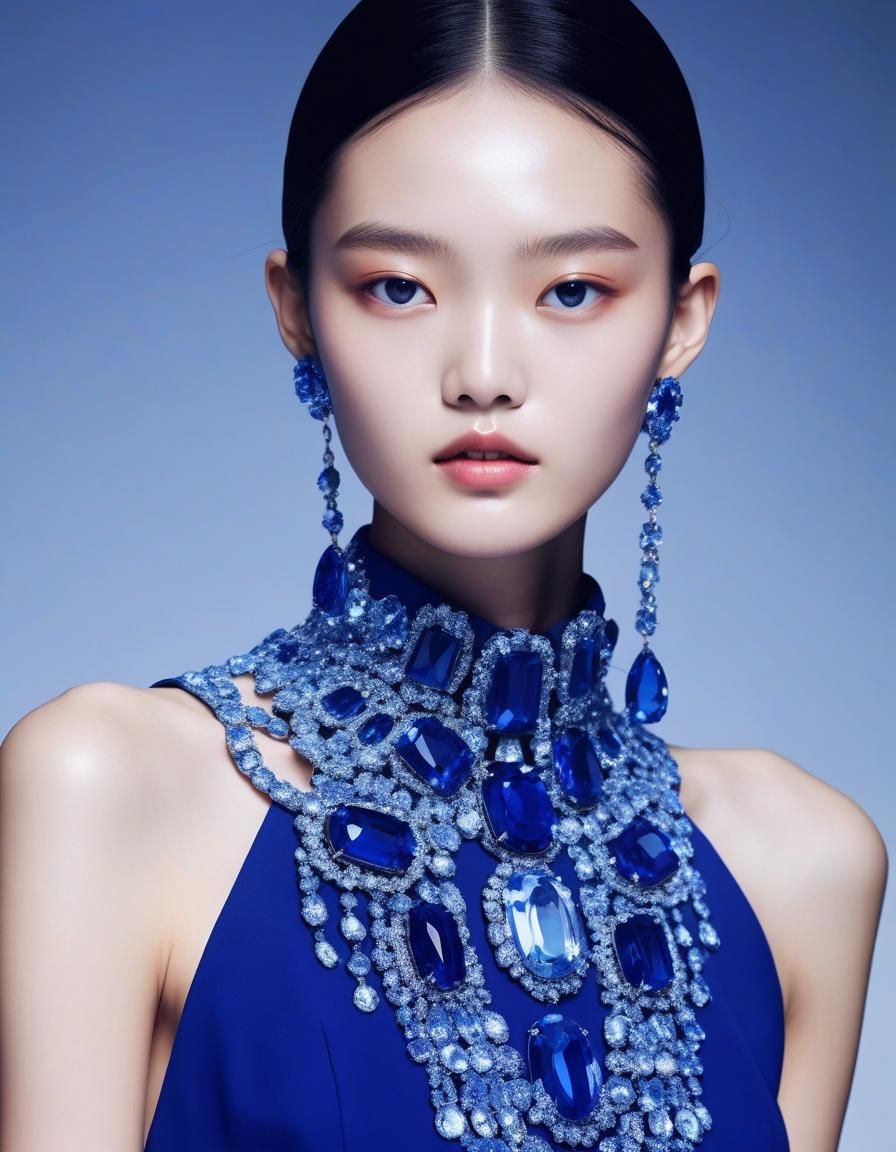 Ultrafashion Design in Sapphire Blue: Modern Trend