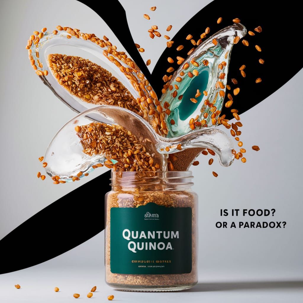 Surreal Ad: Quantum Quinoa Defies Reality