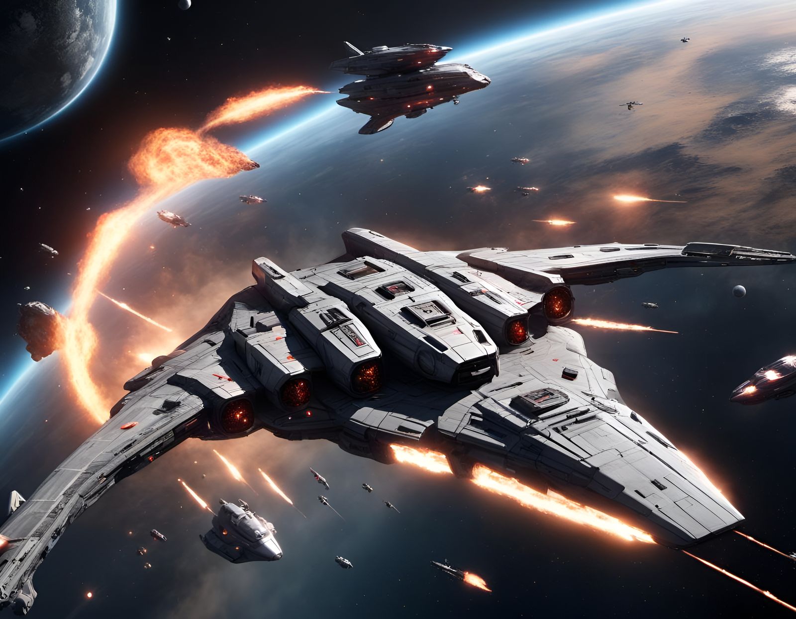 Battlestar Galactica Space Battle in Hyper-Realistic 3D