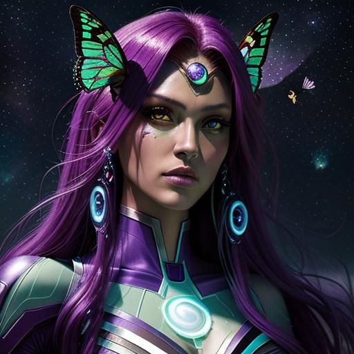 Starfire in Pastel Galaxy: Hyperrealistic 5K Painting