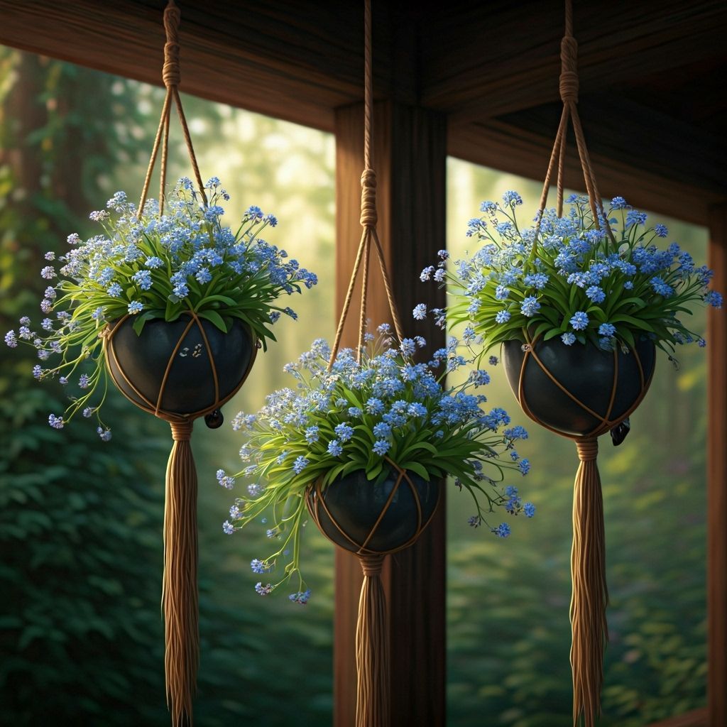 Forget-Me-Not Flowers Bloom from Motorcycle Helmets