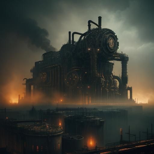 Colossal Machina Rises: A Surreal Industrial Dream