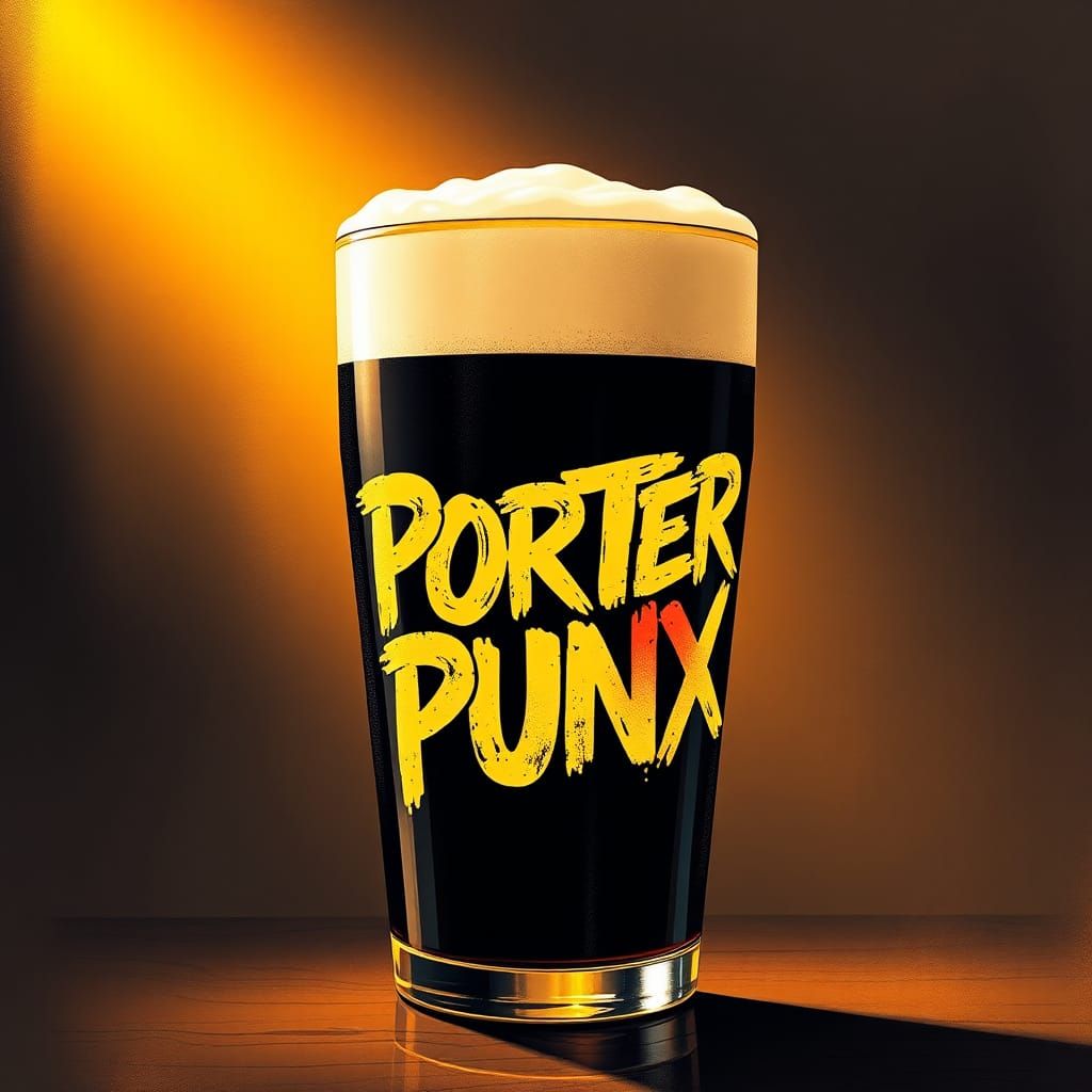 Porter Punx: Pint of Dark Beer in Graffiti Style