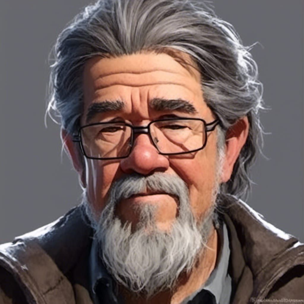 Wise Old Man Portrait in Fantasy Art Style