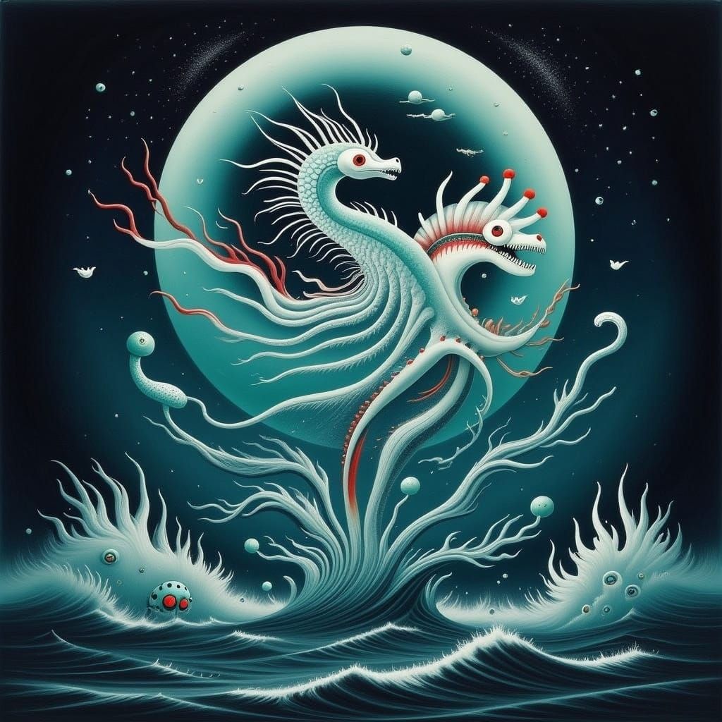 Majestic, Ethereal Sea Creature Rises from the Depths