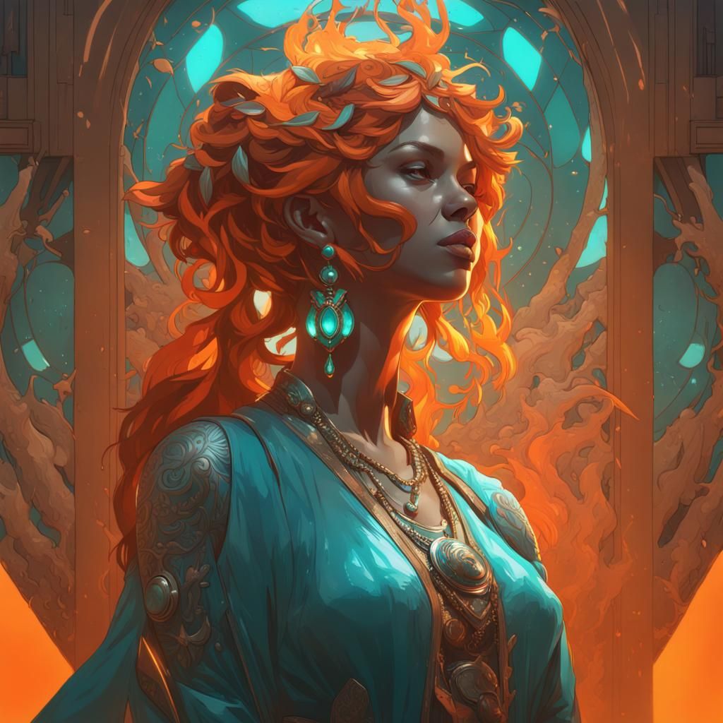 Transcending Self: Detailed Concept Art in Triadic Colors