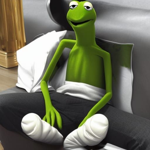 Unusual AI Generated Kermit the Frog Image