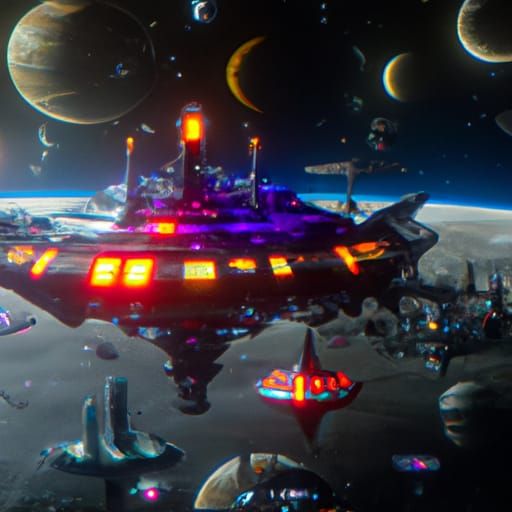 Alien Mothership in Nebula: A Space Fantasy