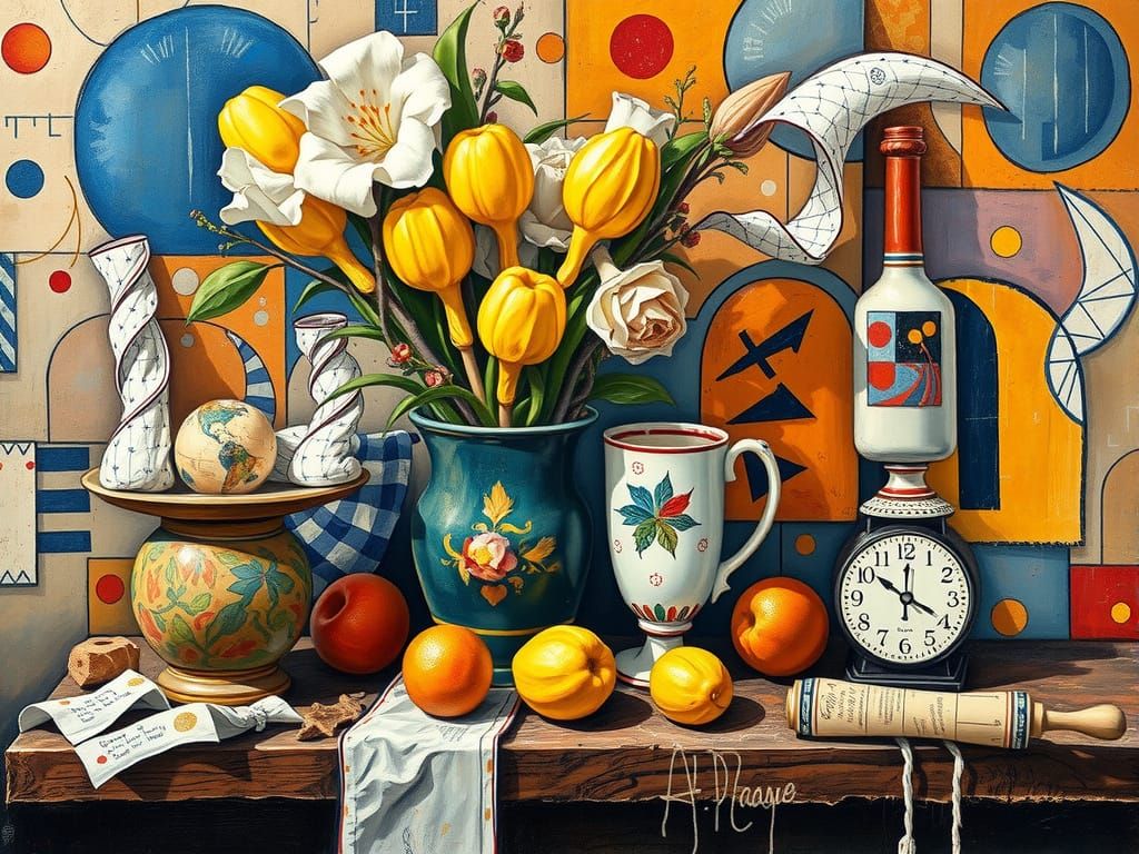 Chaotic Still Life in Picasso Style
