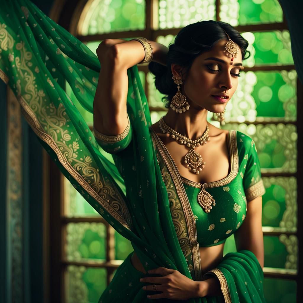 a realistic portrait of a beautiful girl.Her face is a canva...