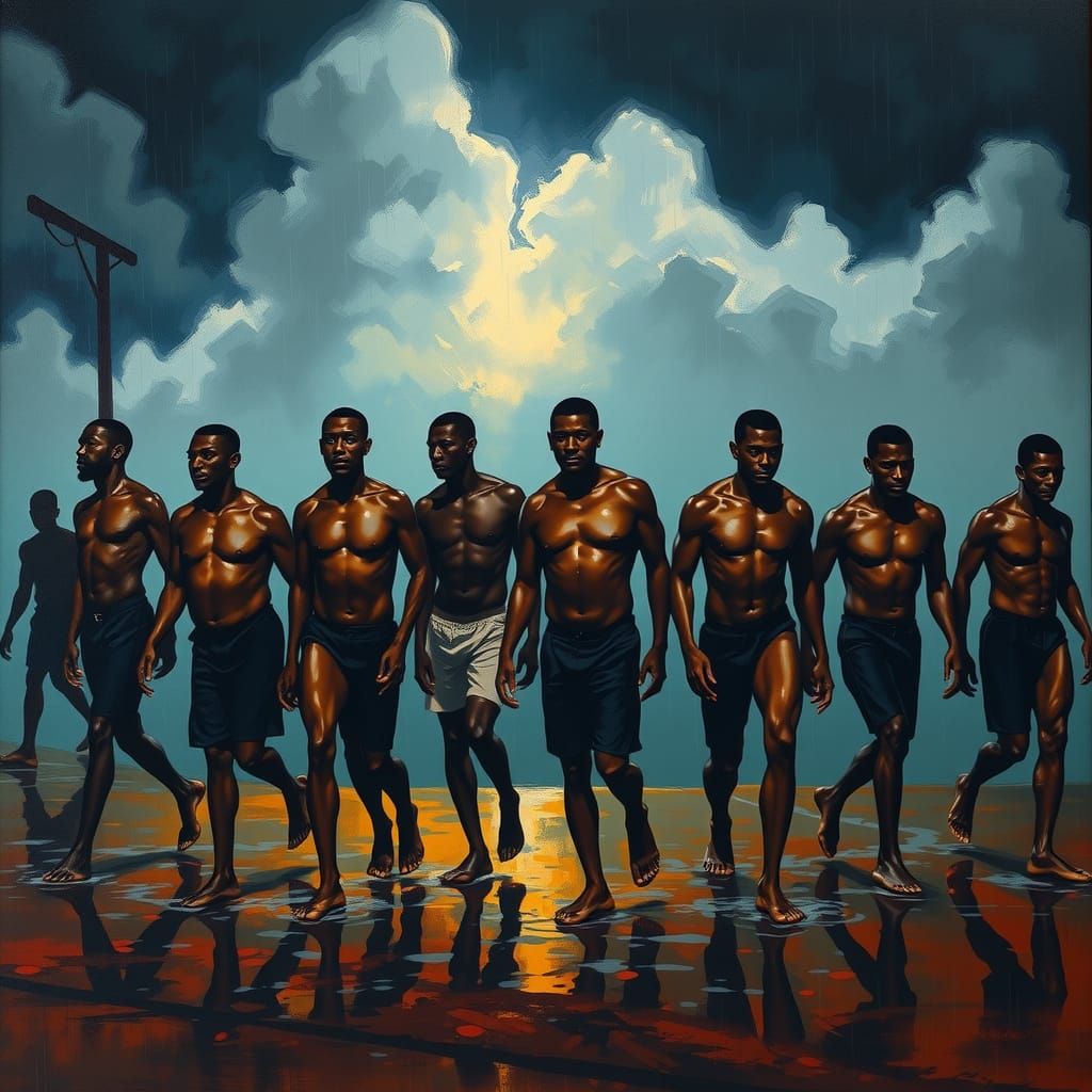 Black Men Walking in Rain, Social Realism