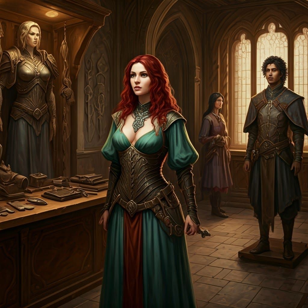 Enchanting Fantasy Armorer Shop Scene