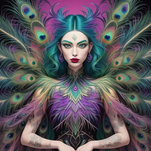 Rainbow Woman: A Surreal Pop Art Portrait