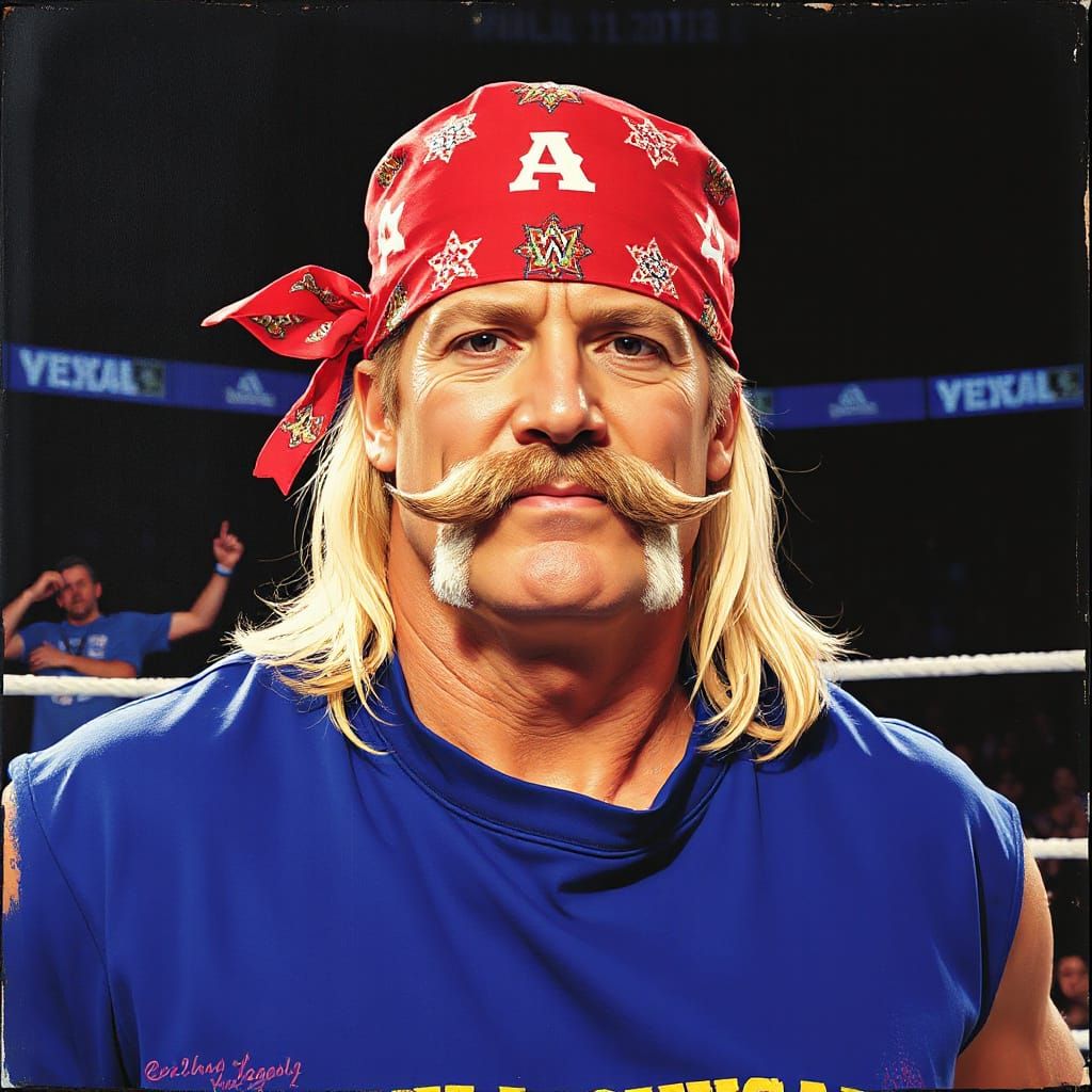 Hulk Hogan in Wrestling Ring as Pop Art