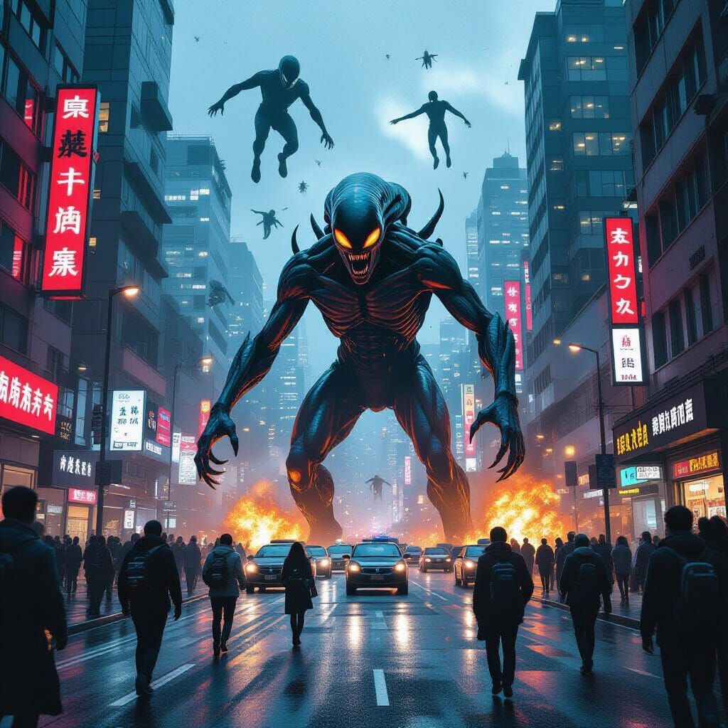 Alien invasion in a modern city