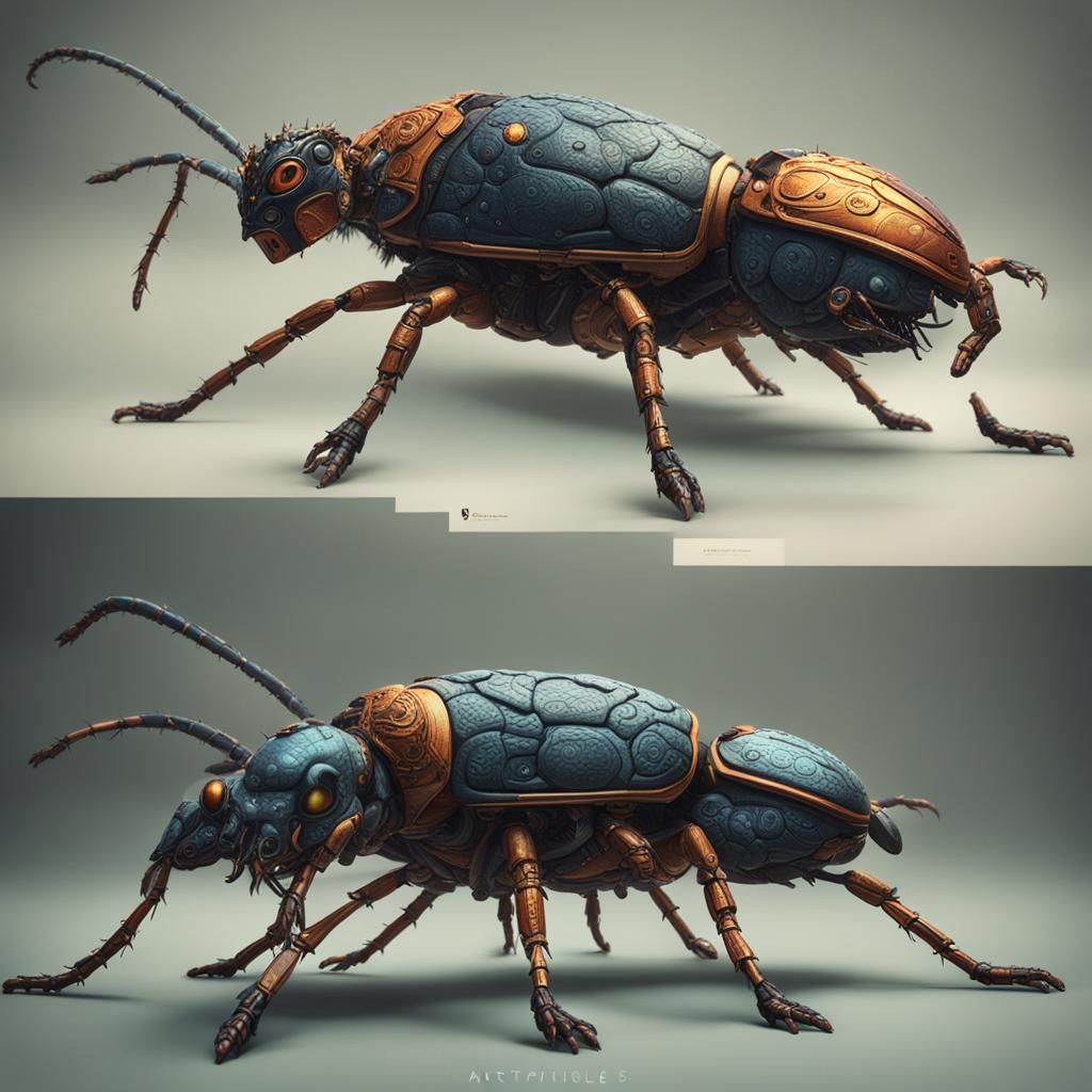 Detailed Humanoid Insect in a Fantasy Art Style