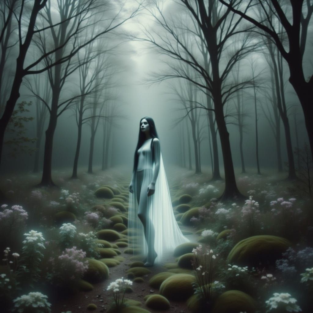 Ghostly Figure Emerges from Wishing Well