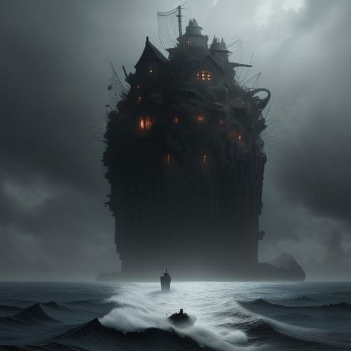 Dramatic Ocean Depths Digital Matte Painting