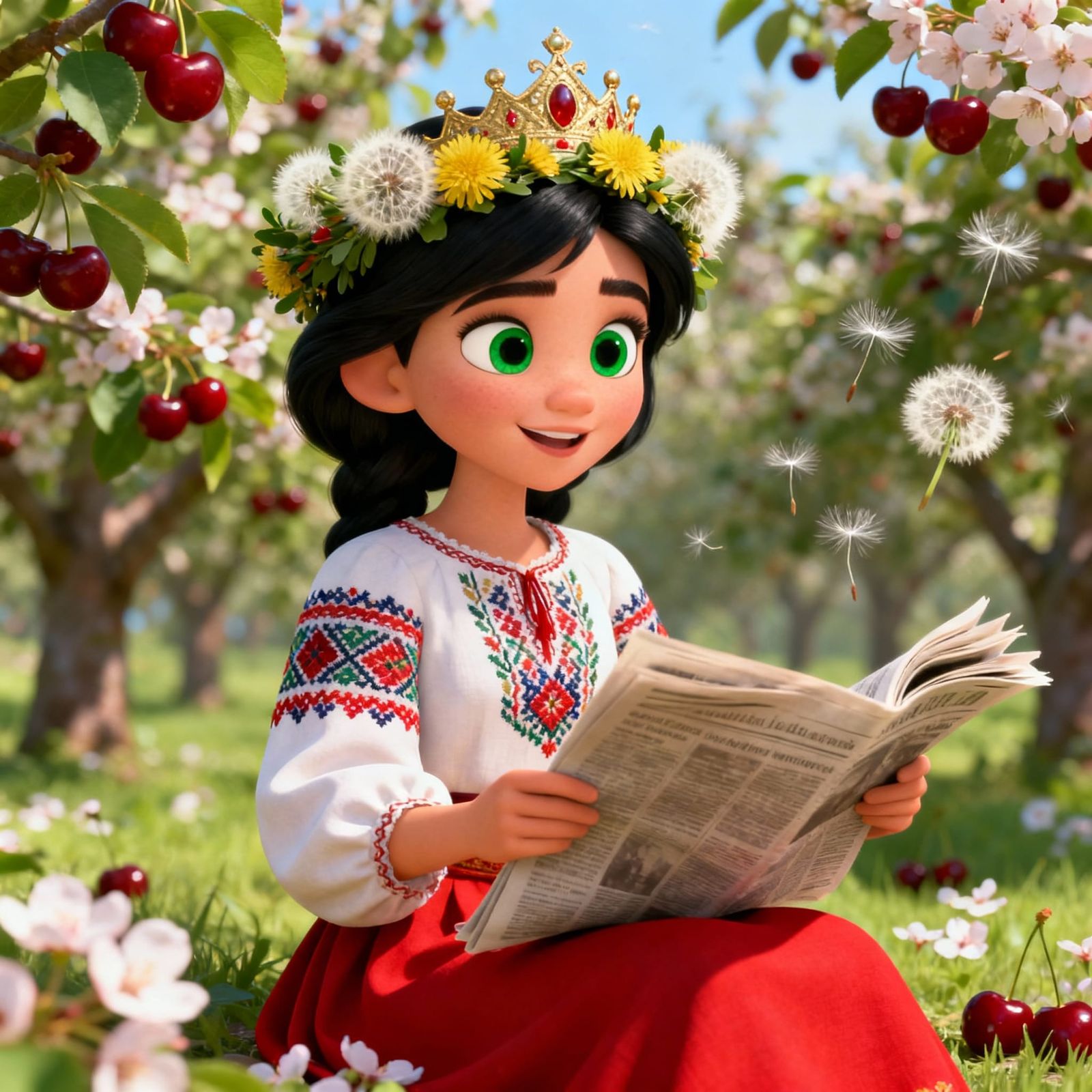 Disney Style Empress Girl in Cherry Orchard