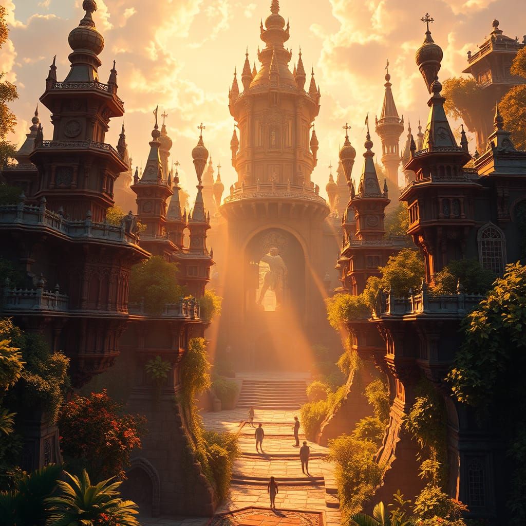 Vibrant Fantasy Realm in 8K Resolution