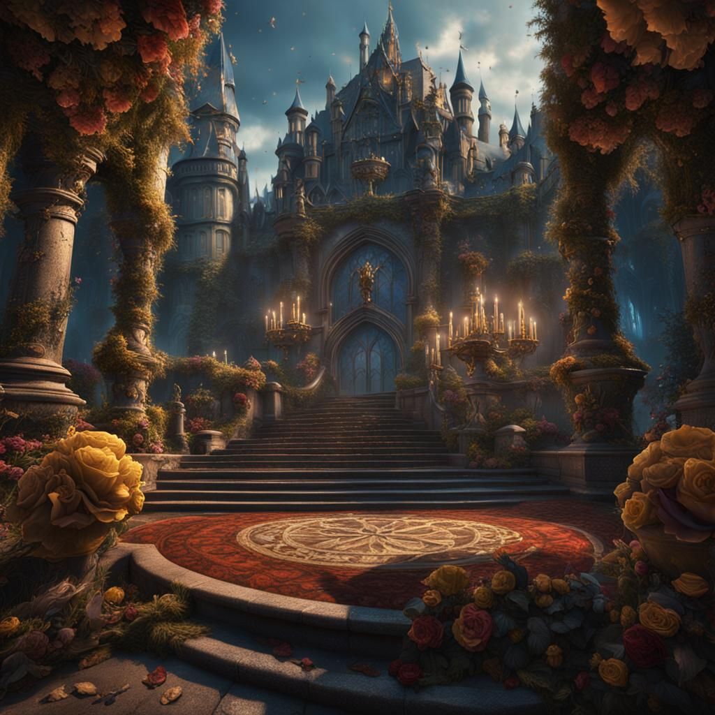 Beauty and The Beast Matte Painting in Deep Color