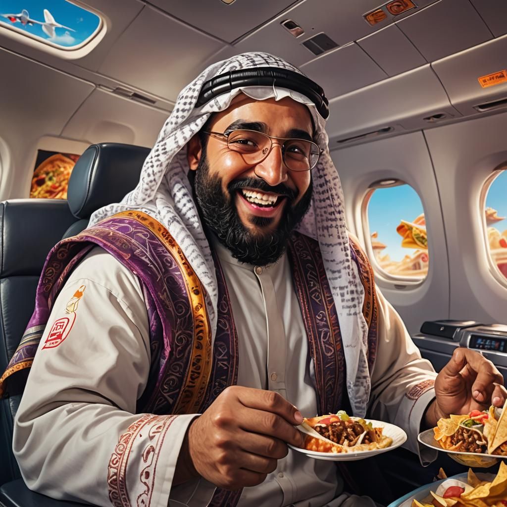 Smiling Man Eats Taco Bell While Piloting Airplane