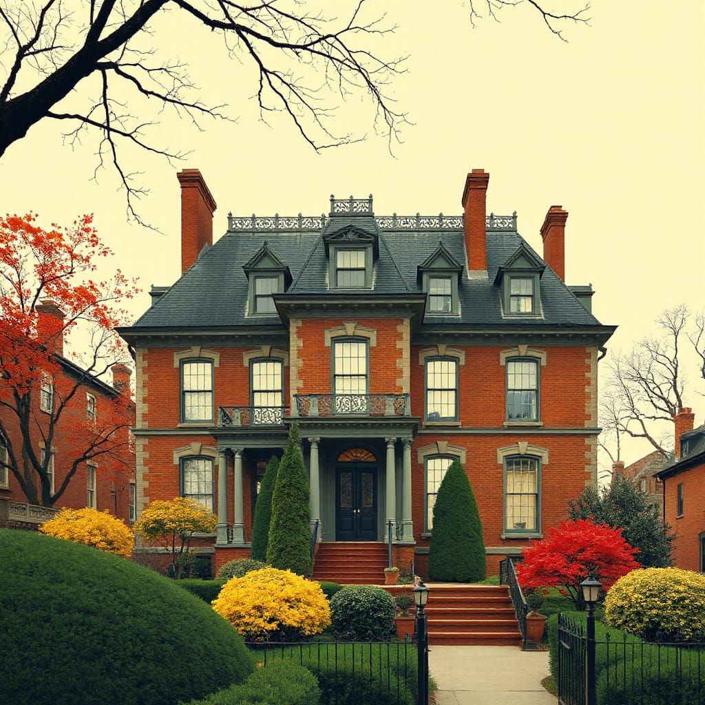 Surrealistic Brownstone Mansion near Central Park in Vibrant...