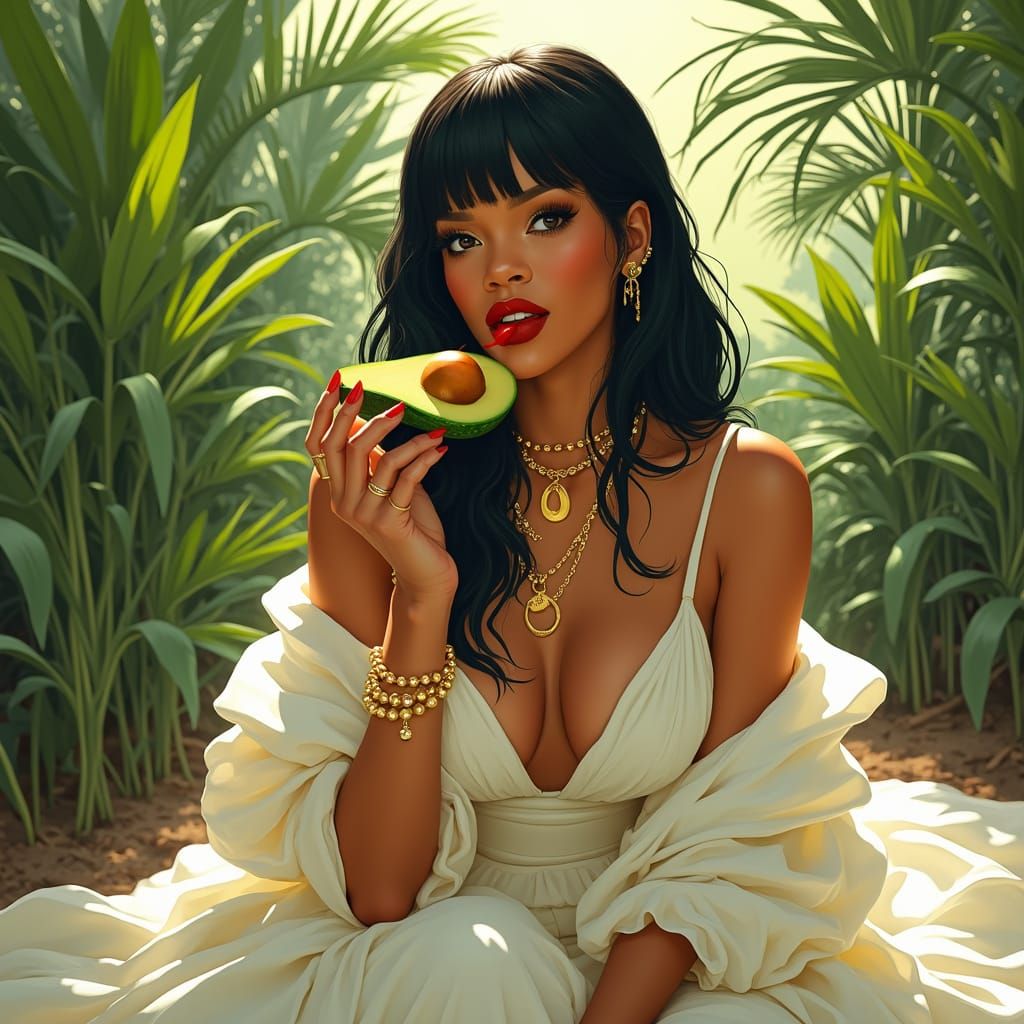 Rihanna in Futuristic Garden Oasis