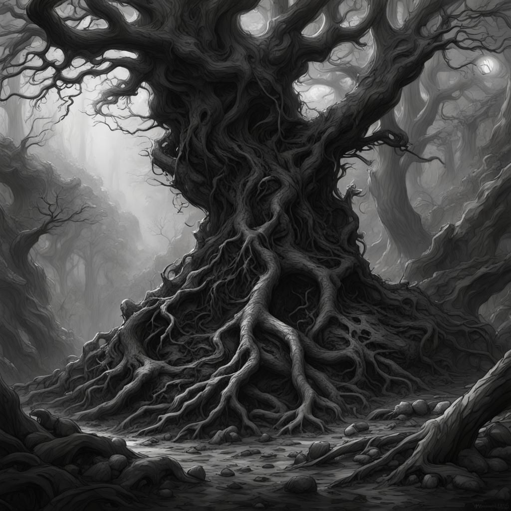 Macabre Forest: A Dark Fantasy Concept Art