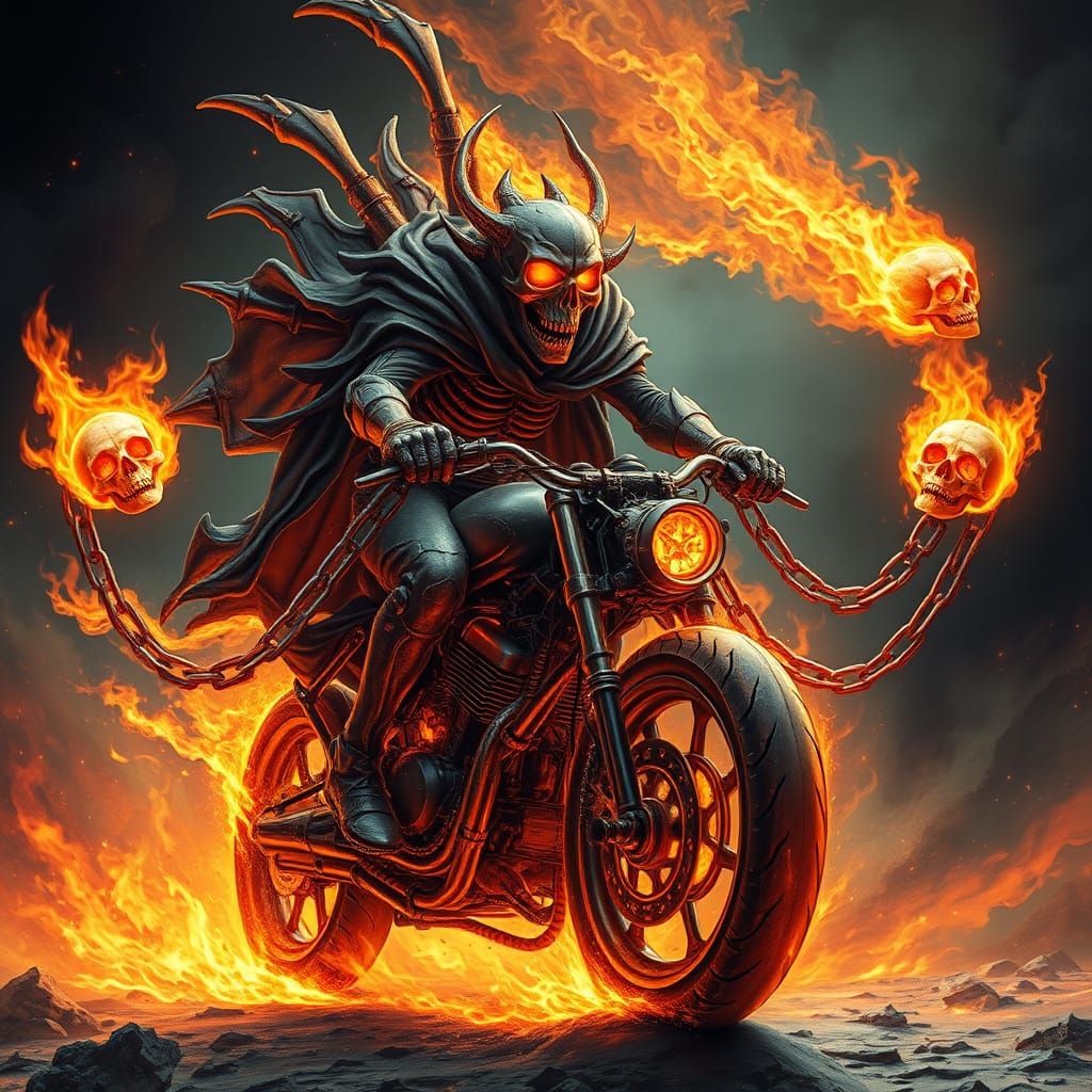 Vengeful Spirit Rides Cyberpunk Motorcycle of Eternal Tormen...