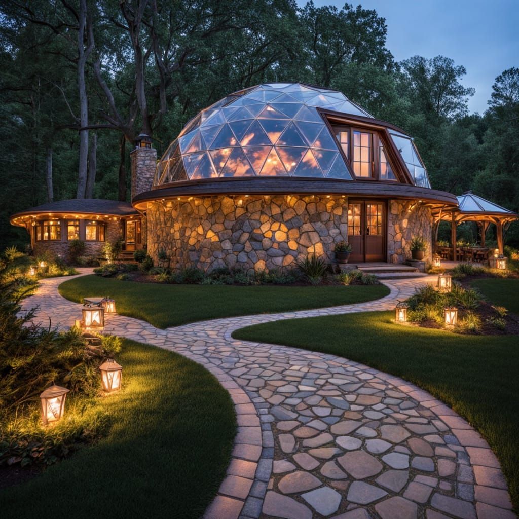 Buckminster Fuller-Inspired Geodesic Dome Home in Serene Lan...
