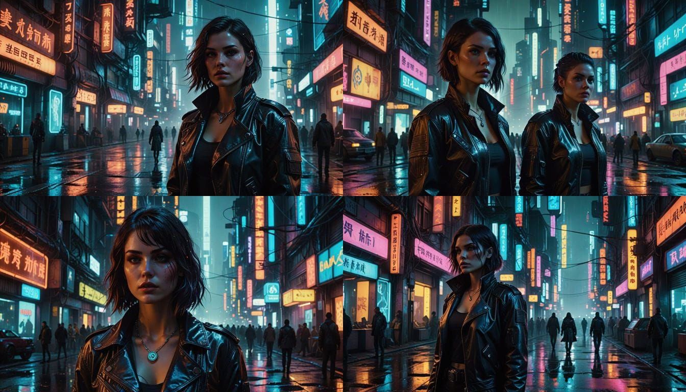 Cyberpunk Goddess in Neon Metropolis
