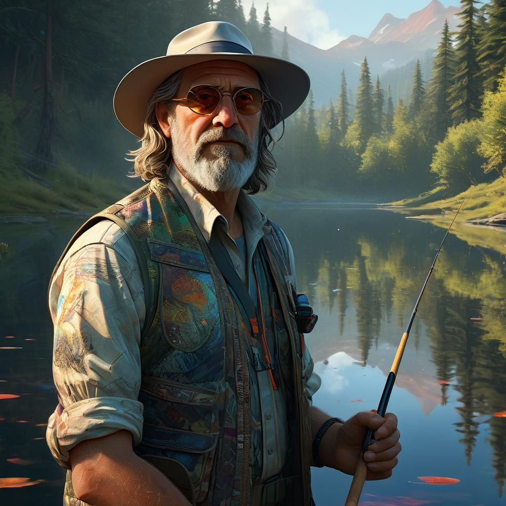 Fishing Portrait with Volumetric Lighting