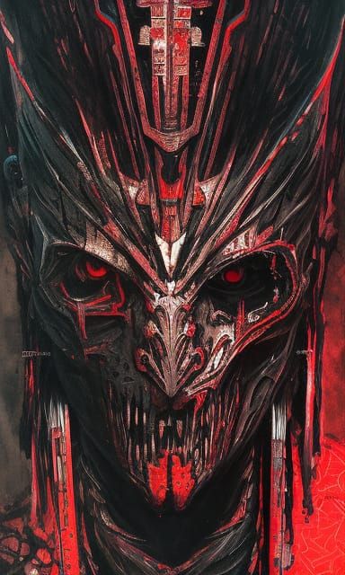 Undead Aztec Assassin Warrior in Zombiecore Style