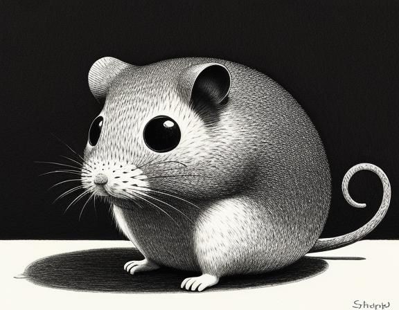 hamster ink pen drawing