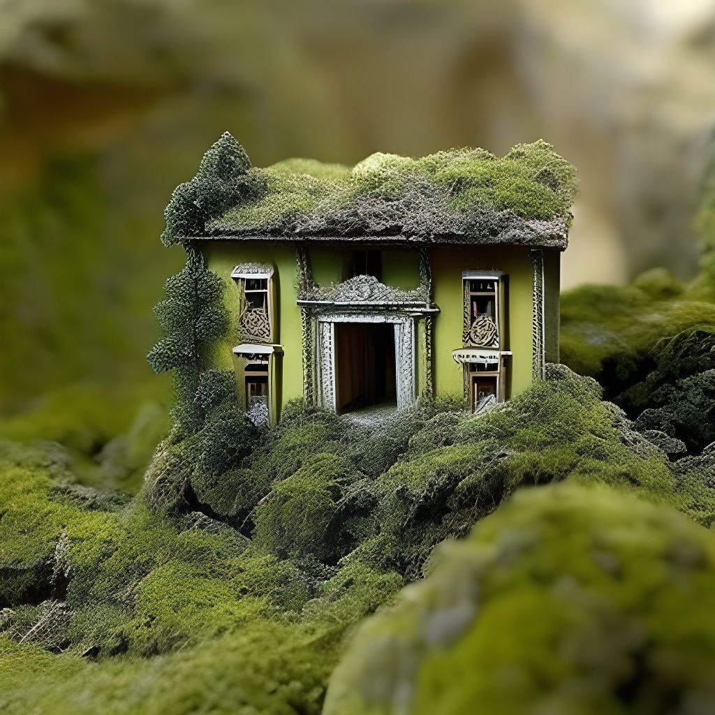 Enchanting Overgrown Miniature Village Artwork