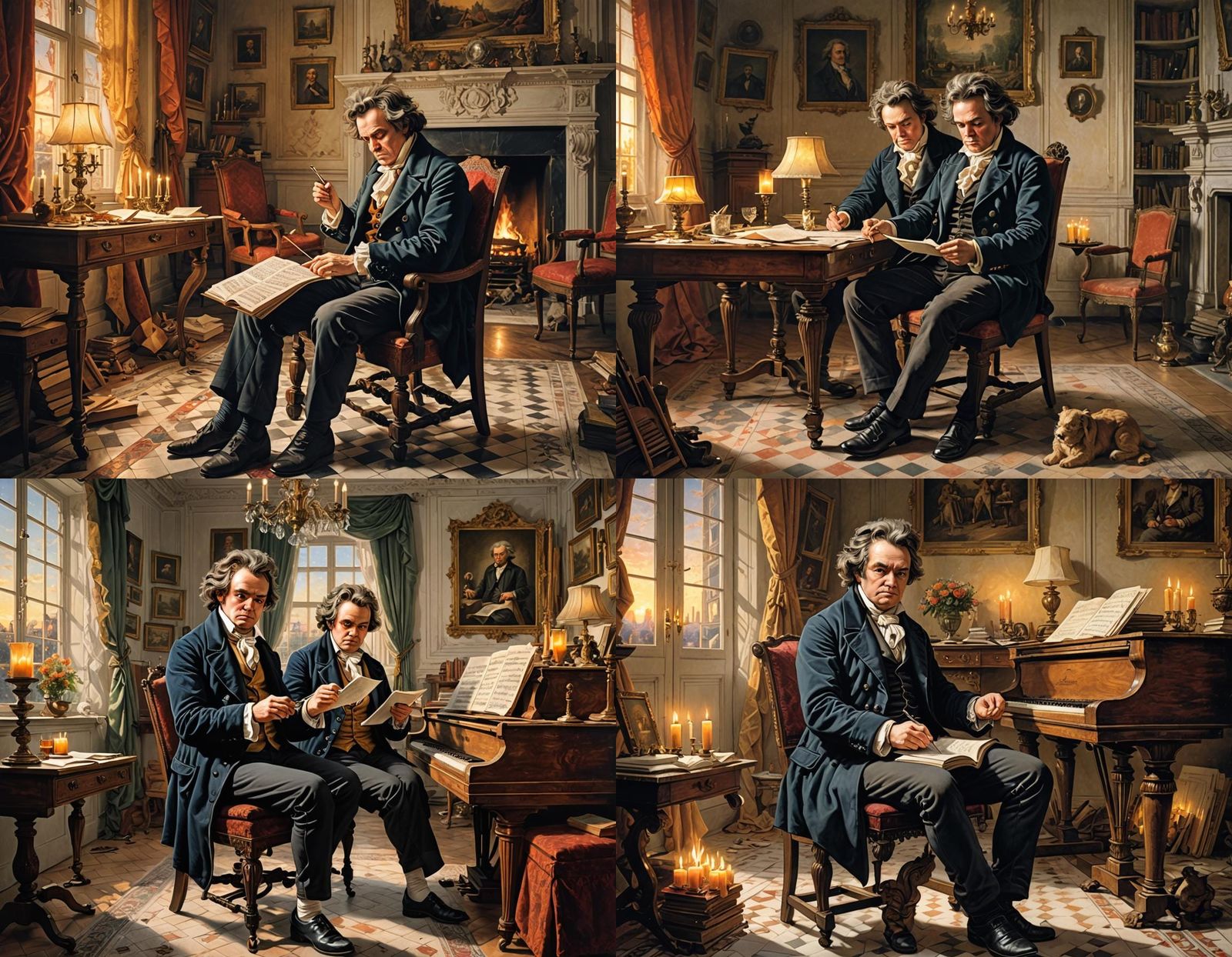 Beethoven Composing 6th Symphony at Home in Austria